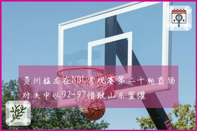 贵州猛龙在NBL常规赛第二十轮首场对决中以92-97惜败山东蜜獾